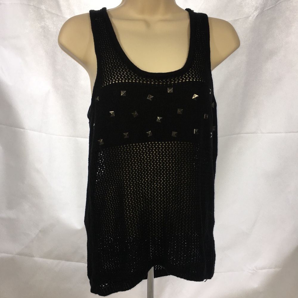 NWT Bongo Jet Black Hi Lo Mesh Top